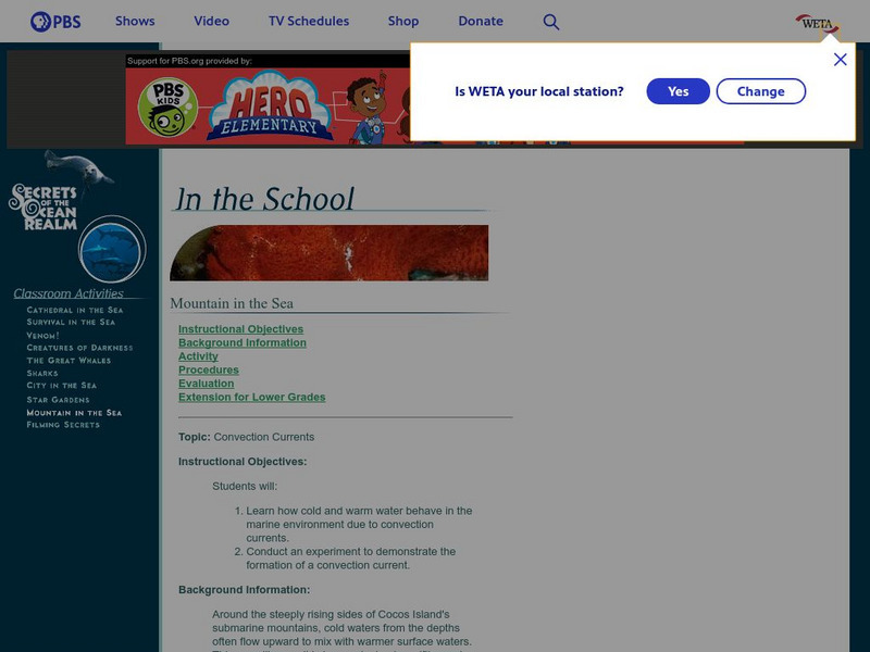 Pbs, Secrets of the Ocean Realm: Mountain in the Sea Activity Pbs, Secrets of the Ocean Realm: Mountain in the Sea Activity