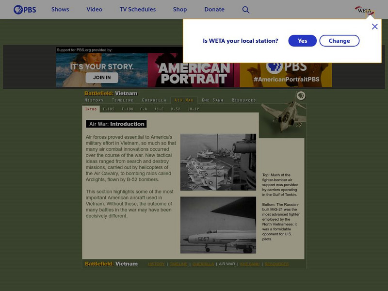Pbs: Battlefield Vietnam: Air War Handout Pbs: Battlefield Vietnam: Air War Handout