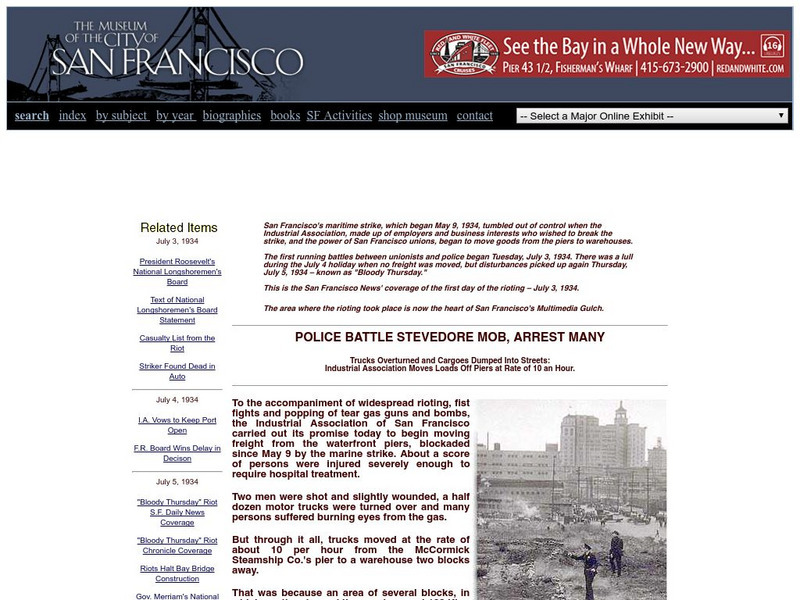 Virtual Museum of the City of San Francisco: Bloody Thursday Riots Article Virtual Museum of the City of San Francisco: Bloody Thursday Riots Article