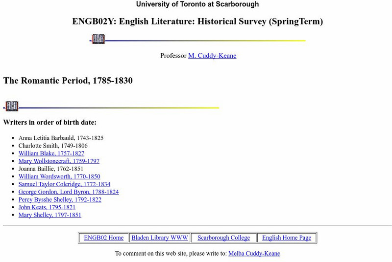 Romantic Period, 1785 1830 Website Romantic Period, 1785 1830 Website