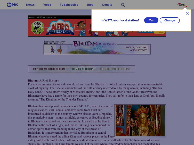 Bhutan, the Last Shangri La: Bhutan: A Rich History Lesson Plan Bhutan, the Last Shangri La: Bhutan: A Rich History Lesson Plan