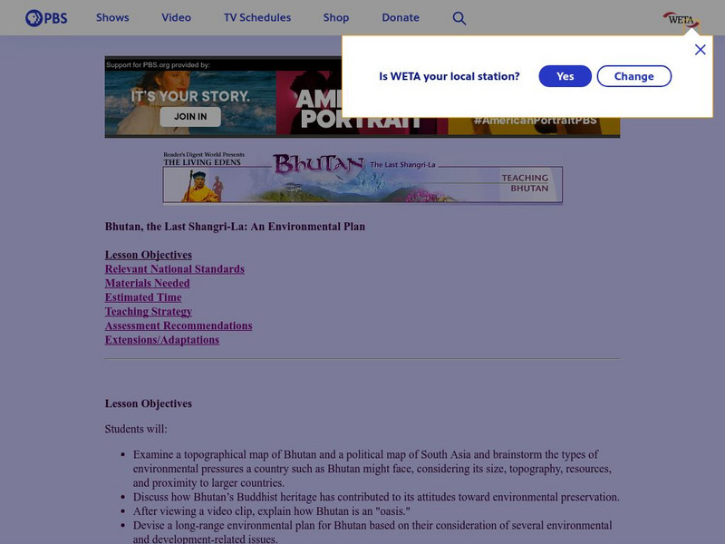 Teaching Bhutan Lesson Plan Teaching Bhutan Lesson Plan