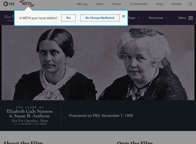 Pbs: Resources for the Study of Nineteenth Century Women's Rights Reformers Website Pbs: Resources for the Study of Nineteenth Century Women's Rights Reformers Website