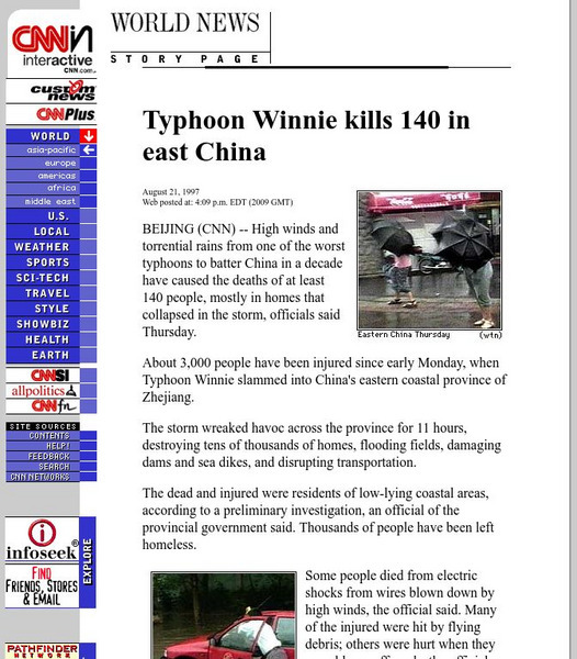 Cnn: Typhoon Winnie Website