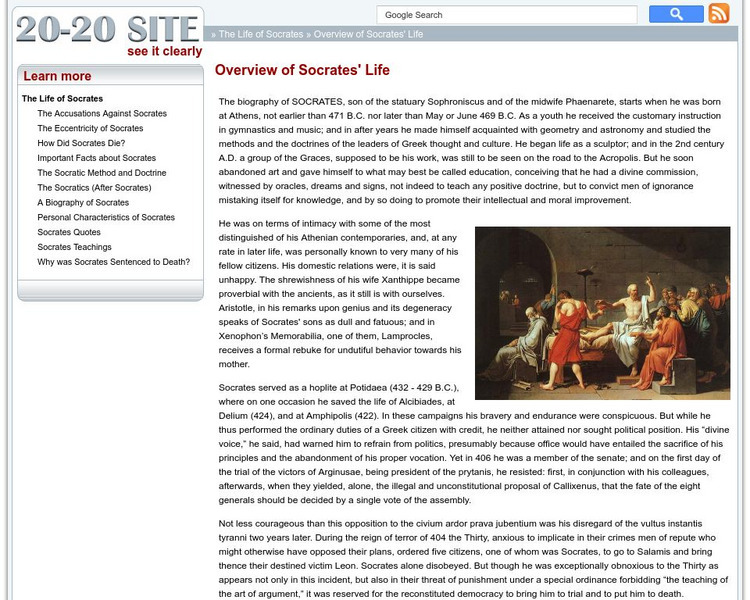 Overview of Socrates's Life Website Overview of Socrates's Life Website