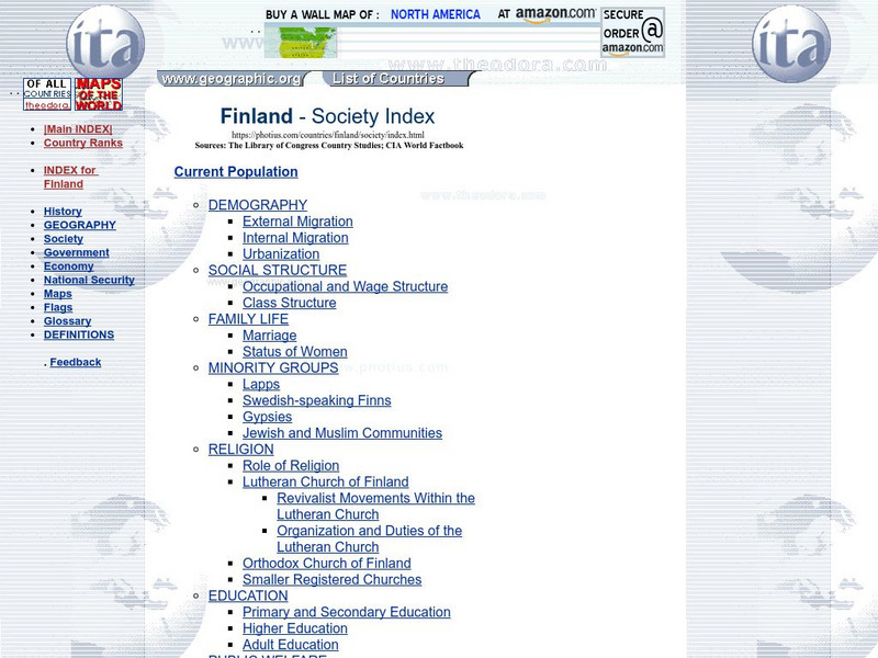 Finland: People: Cia World Fact Book Handout
