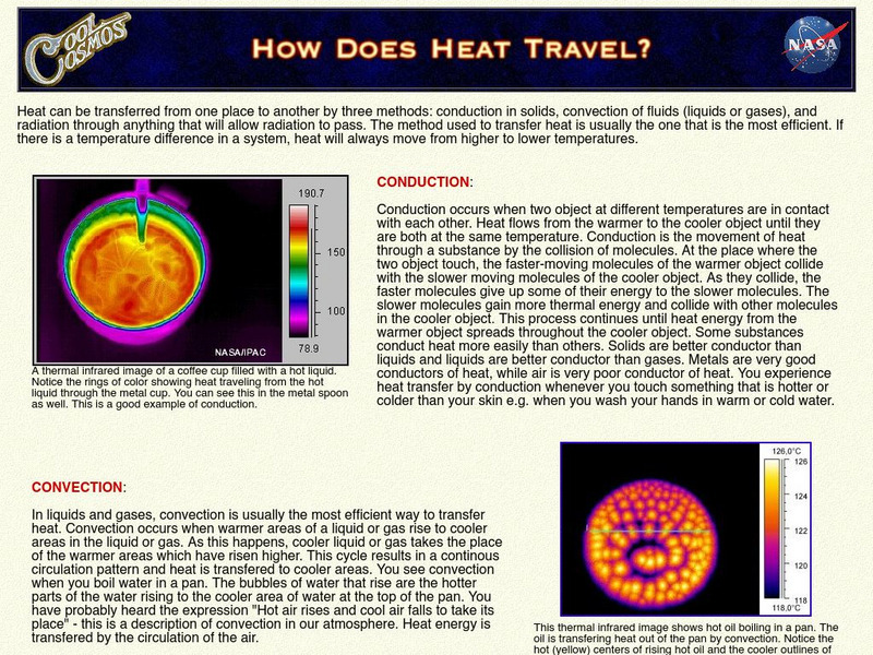 Nasa: Cool Cosmos: How Does Heat Travel? Handout Nasa: Cool Cosmos: How Does Heat Travel? Handout