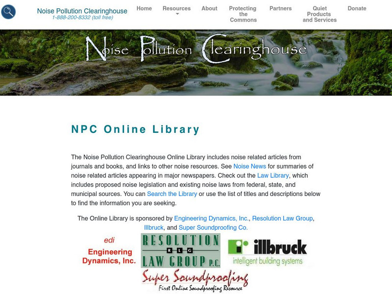 Npc: Noise Pollution Handout Npc: Noise Pollution Handout