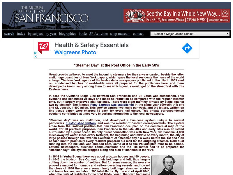 Virtual Museum of the City of San Francisco: Steamer Day at the Post Office Article Virtual Museum of the City of San Francisco: Steamer Day at the Post Office Article