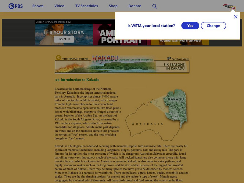 Pbs Online: Kakadu, Australia's Ancient Wilderness Lesson Plan Pbs Online: Kakadu, Australia's Ancient Wilderness Lesson Plan