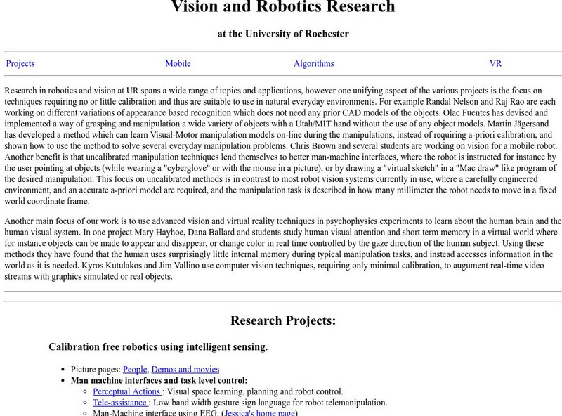 University of Rochester: Robot Demonstrations Activity University of Rochester: Robot Demonstrations Activity