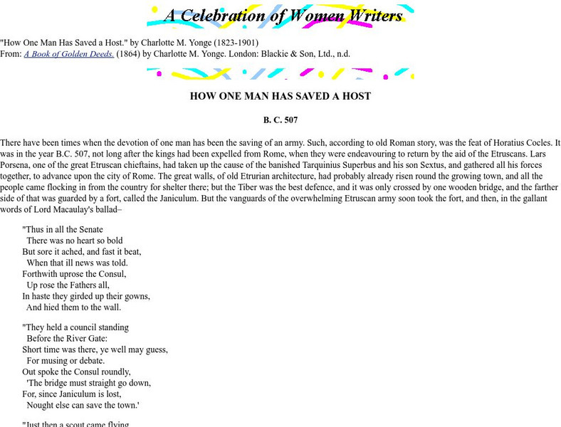 Celebration of Women Writers: One Man Saves the Day eBook