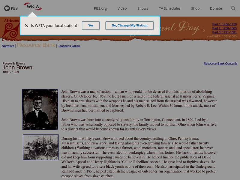 Africans in America: John Brown Article Africans in America: John Brown Article