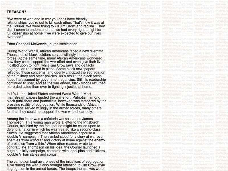 Soldiers Without Swords: Treason? African Americans in World War Ii Article Soldiers Without Swords: Treason? African Americans in World War Ii Article