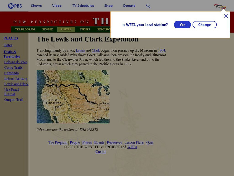 Pbs: The West: Lewis and Clark Expedition Graphic Pbs: The West: Lewis and Clark Expedition Graphic
