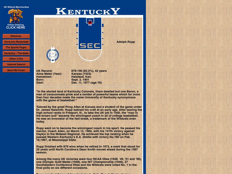 Wildcat World Adolph Rupp Activity Wildcat World Adolph Rupp Activity