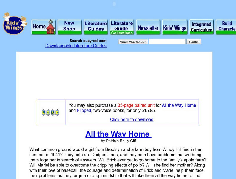 Little Red Schoolhouse: "All the Way Home" Activity