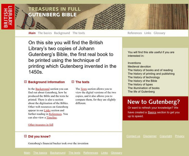 British Library: The Gutenberg Bible Activity British Library: The Gutenberg Bible Activity