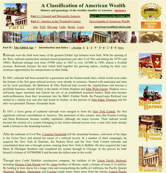 A Classification of American Wealth: America in the Gilded Age Website A Classification of American Wealth: America in the Gilded Age Website