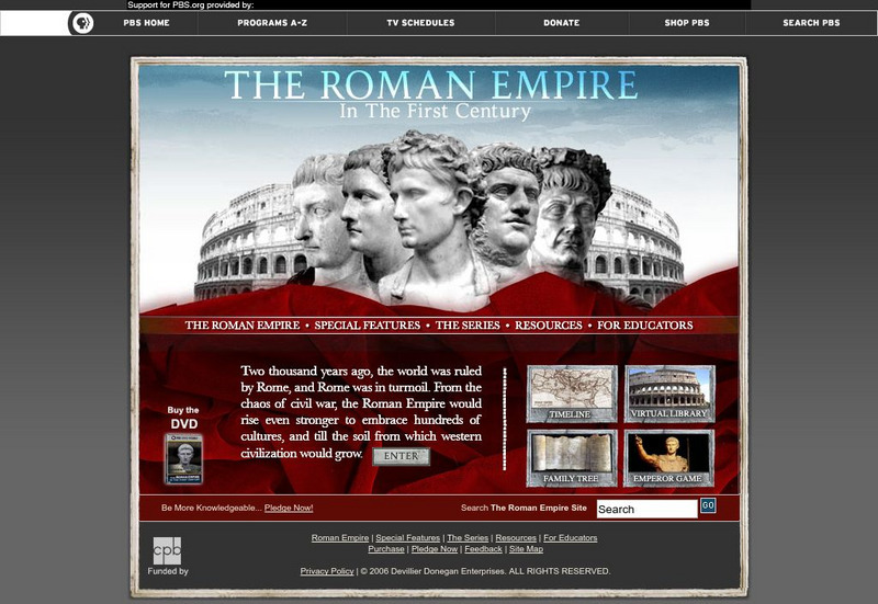 Pbs: The Roman Empire in the First Century Website Pbs: The Roman Empire in the First Century Website