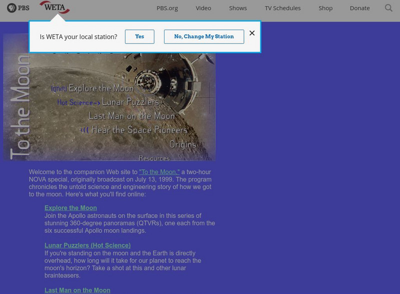 Nova: To the Moon Website Nova: To the Moon Website