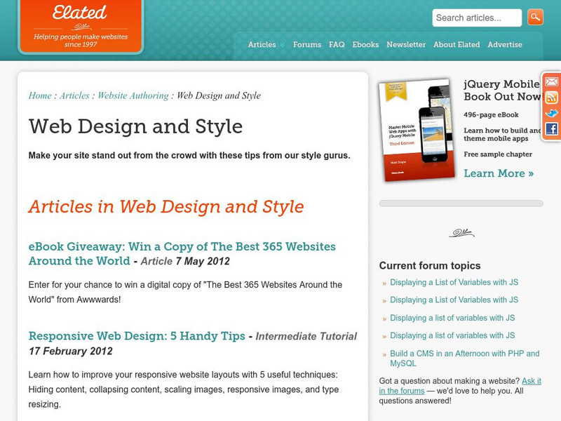 Elated Communications: Web Design and Style Website Elated Communications: Web Design and Style Website