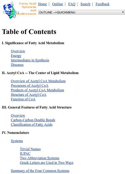 University of Utah: Fatty Acids Tutorial Website University of Utah: Fatty Acids Tutorial Website