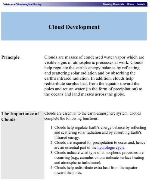 Oklahoma Climatological Survey: Cloud Development Website Oklahoma Climatological Survey: Cloud Development Website