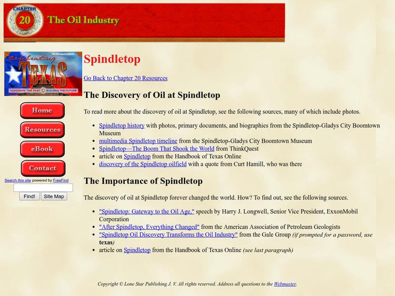 The Oil Industry: Spindletop Website The Oil Industry: Spindletop Website
