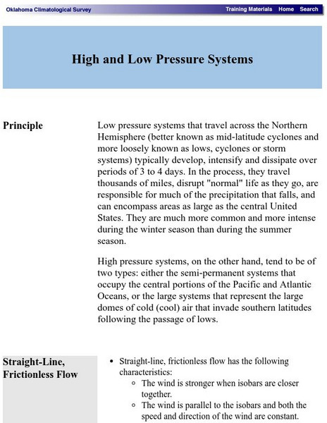 University of Oklahoma: High and Low Pressure Website University of Oklahoma: High and Low Pressure Website
