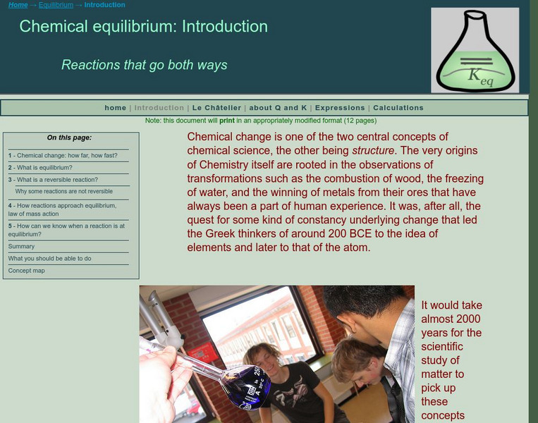 Chem1 Virtual Textbook: Reversible Reaction Handout Chem1 Virtual Textbook: Reversible Reaction Handout