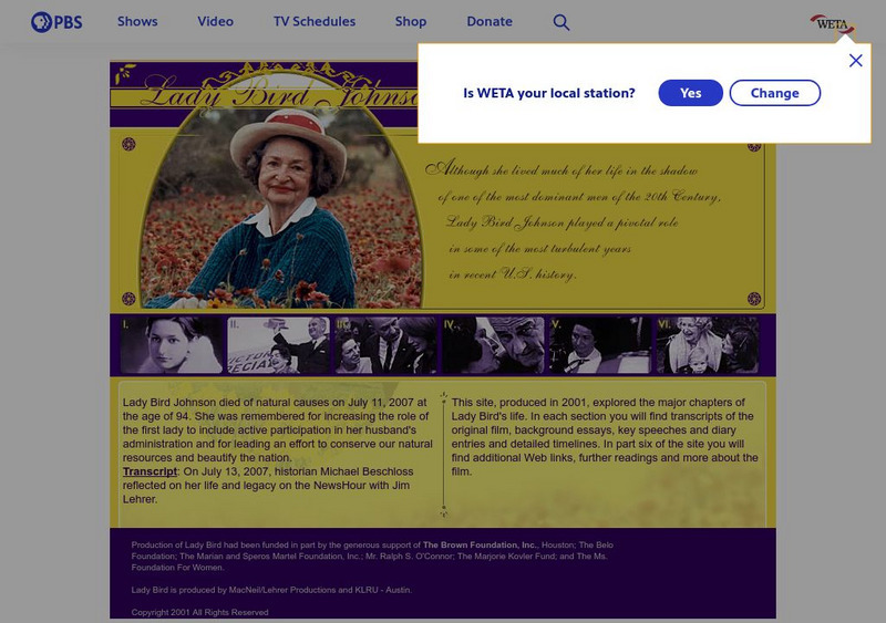 Pbs: Lady Bird Johnson Website Pbs: Lady Bird Johnson Website