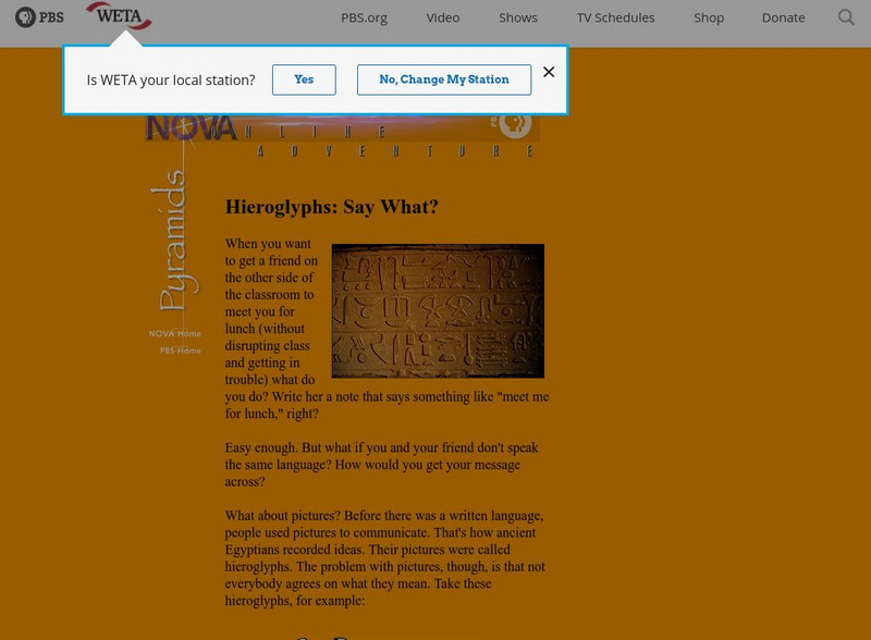 Hieroglyphs: Say What Handout Hieroglyphs: Say What Handout