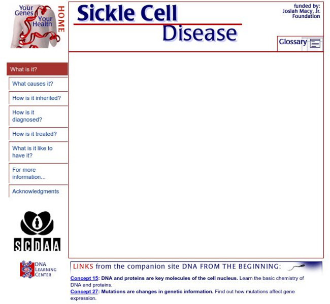 Your Genes, Your Health: Sickle Cell Handout Your Genes, Your Health: Sickle Cell Handout