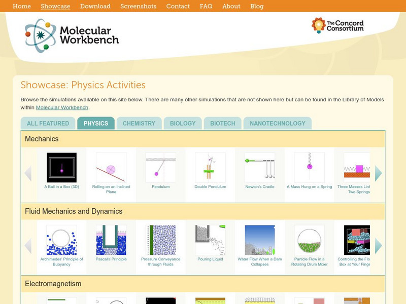 Concord Consortium: Molecular Workbench Showcase: Physics, Electromagnetism Activity Concord Consortium: Molecular Workbench Showcase: Physics, Electromagnetism Activity