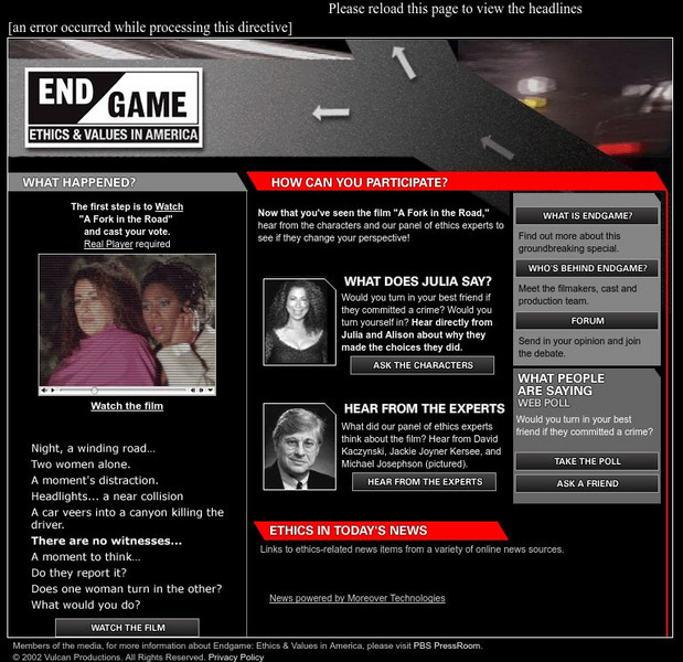 Pbs: Endgame: Ethics and Values in America Interactive Pbs: Endgame: Ethics and Values in America Interactive