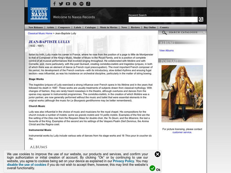 Naxos Digital Services: Jean Baptiste Lully Handout Naxos Digital Services: Jean Baptiste Lully Handout