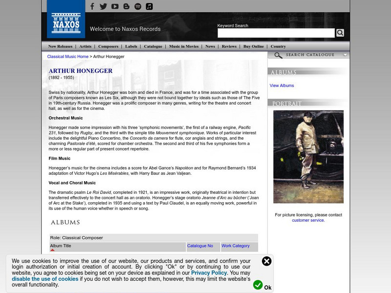 Naxos Digital Services: Arthur Honegger Handout