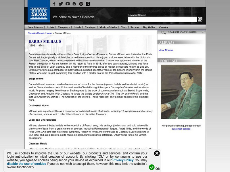 Naxos Digital Services: Darius Milhaud Handout