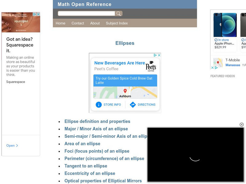 Math Open Reference: Ellipses Unit Plan Math Open Reference: Ellipses Unit Plan