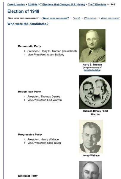 Duke University Libraries: Election of 1948 Website Duke University Libraries: Election of 1948 Website
