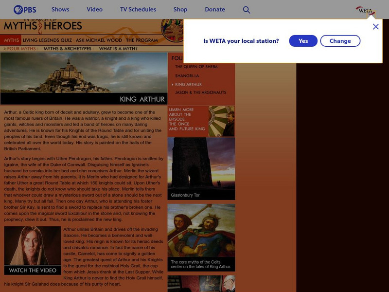 Pbs Teachers: Arthur: The Once and Future King Website Pbs Teachers: Arthur: The Once and Future King Website