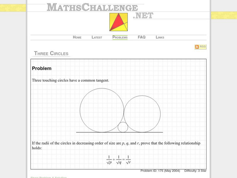 Maths challenge.net: Three Circles Handout