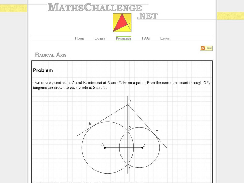 Maths challenge.net: Radical Axis Activity