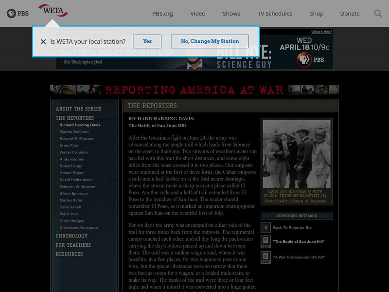 Reporting America at War: Richard Harding Davis: The Battle of San Juan Hil Article Reporting America at War: Richard Harding Davis: The Battle of San Juan Hil Article