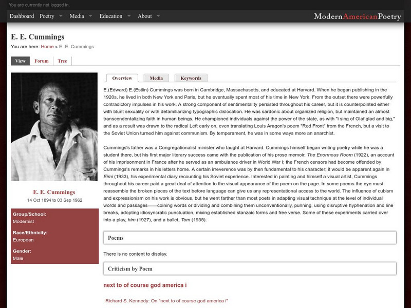 University of Illinois: Modern American Poetry: E. E. Cummings Activity University of Illinois: Modern American Poetry: E. E. Cummings Activity