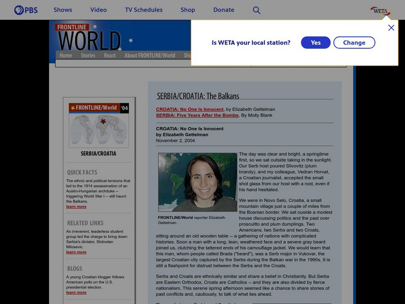 Pbs: Serbia/croatia the Balkans Activity