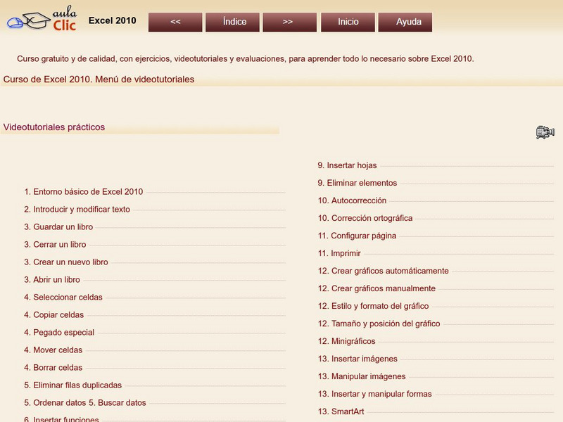 Aula Clic: Curso De Excel 2010 Instructional Video