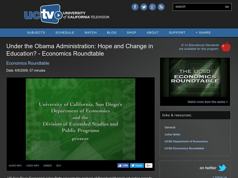 University of California Television: Under Obama Administration: Education Instructional Video University of California Television: Under Obama Administration: Education Instructional Video
