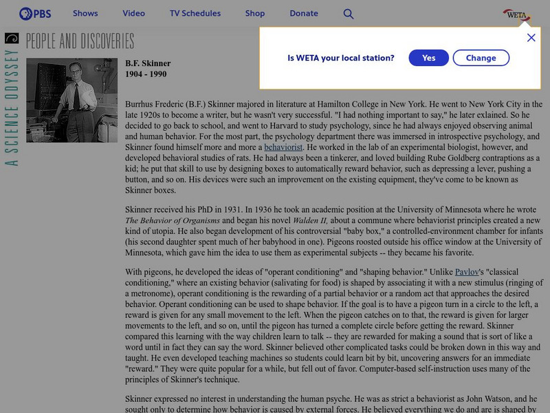 Pbs: A Science Odyssey b.f. Skinner Activity